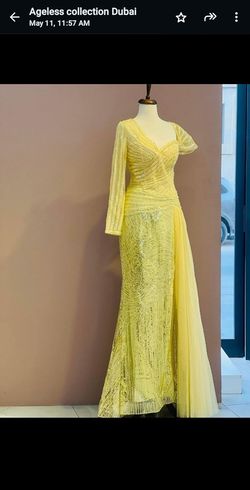 Yellow Size 18 Mermaid Dress on Queenly