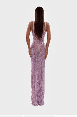 Albina Dyla Pink Size 4 Black Tie Prom Medium Height Side slit Dress on Queenly
