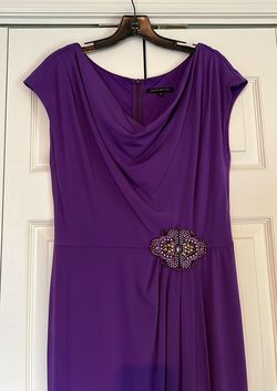 David Meister Purple Size 10 Free Shipping Floor Length Military Straight Dress on Queenly