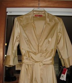 Donna Riccco Collection Gold Size 10 High Neck 70 Off Long Sleeve Semi-formal A-line Dress on Queenly