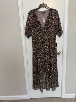 Express Brown Size 12 Casual Wedding Guest A-line Dress on Queenly