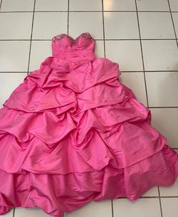Style 012 Mori Lee Pink Size 6 Jewelled Free Shipping Jersey Prom Ball gown on Queenly