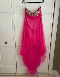 Mac Duggal Pink Size 16 Barbiecore Prom High Low Cocktail Dress on Queenly