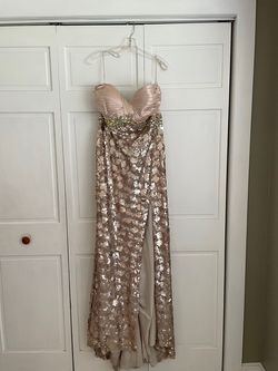 Gold Size 16 Side slit Dress on Queenly