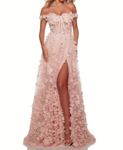 Style 1-1064777150-1498 ALYCE PARIS Pink Size 4 Tall Height Free Shipping Polyester Side slit Dress on Queenly