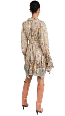 Style 1-1077495241-1498 Ulla Johnson Yellow Size 4 Pockets Floral Mini Cocktail Dress on Queenly