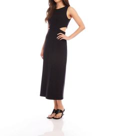 Style 1-1268910293-892 Fifteen Twenty Black Size 8 Side Slit Polyester Cocktail Dress on Queenly