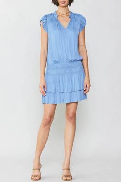Style 1-1311753072-149 current air Light Blue Size 12 V Neck Mini Cocktail Dress on Queenly