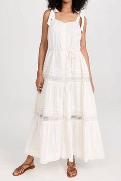 Style 1-1402434212-149 Cleobella White Size 12 Jersey Ruffles Tall Height Straight Dress on Queenly
