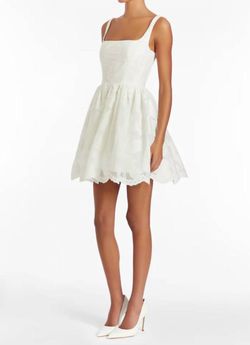 Style 1-1584352767-70 Amanda Uprichard White Size 0 Square Neck 1-1584352767-70 Polyester Bachelorette Cocktail Dress on Queenly