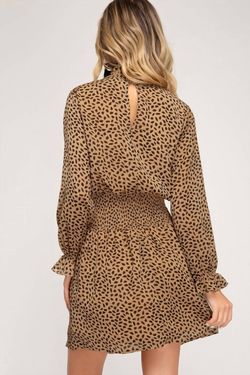 Style 1-1788948664-892 SHE + SKY Brown Size 8 Tall Height Sleeves Polyester Cocktail Dress on Queenly