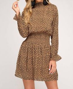 Style 1-1788948664-892 SHE + SKY Brown Size 8 Tall Height Sleeves Polyester Cocktail Dress on Queenly