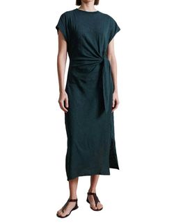 Style 1-1814223815-70 APIECE APART Green Size 0 Black Tie Side Slit Cocktail Dress on Queenly
