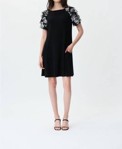 Style 1-1943248674-425 Joseph Ribkoff Black Size 8 Sleeves Wednesday Sorority Rush Summer Cocktail Dress on Queenly