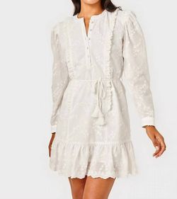 Style 1-2105332377-892 Cartolina Nantucket White Size 8 Custom Belt Embroidery Cocktail Dress on Queenly