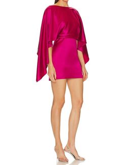 Style 1-2257459859-70 line and dot Pink Size 0 Cape 1-2257459859-70 Polyester Cocktail Dress on Queenly