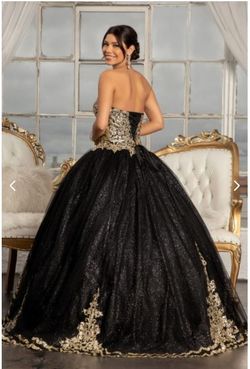 Style GL3022 GLS Collective Black Size 14 Gl3022 Sequined Shiny Ball gown on Queenly