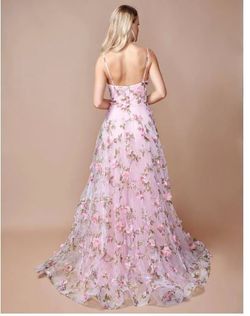 Style 9150 Nina Canacci Pink Size 2 Floor Length 9150 Floral A-line Dress on Queenly