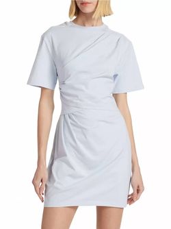 Style 1-2447700301-74 JONATHAN SIMKHAI Blue Size 4 Sorority Summer Sleeves Cocktail Dress on Queenly