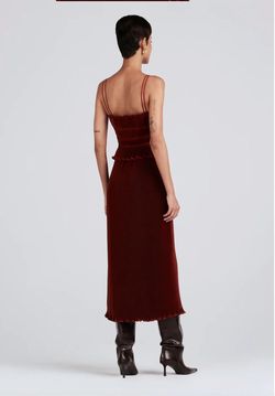 Style 1-2592001602-649 Derek Lam 10 Crosby Red Size 2 Spaghetti Strap Satin Sweetheart Cocktail Dress on Queenly