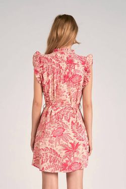Style 1-2718869499-149 ELAN Pink Size 12 Print Sleeves Cocktail Dress on Queenly