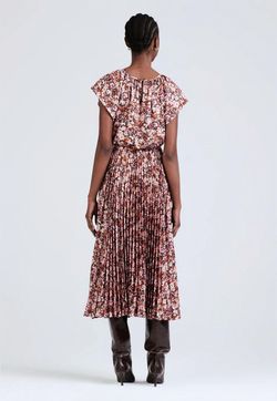 Style 1-2900925307-649 Derek Lam 10 Crosby Red Size 2 Cap Sleeve Burgundy Print Floral Cocktail Dress on Queenly