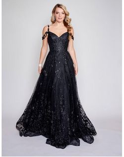 Style 4305 Nina Canacci Black Size 10 Military 4305 Prom Sheer A-line Dress on Queenly