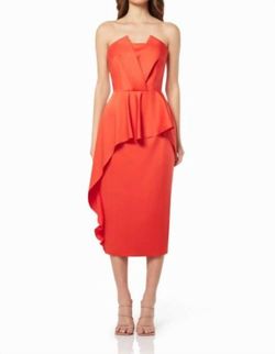 Style 1-2914325185-74 ELLIATT Orange Size 4 1-2914325185-74 Polyester Spandex Cocktail Dress on Queenly