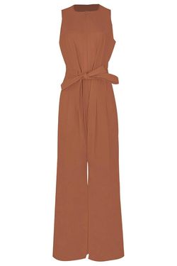 Style 1-2950499554-425 Ulla Johnson Orange Size 8 Belt Jumpsuit Dress on Queenly