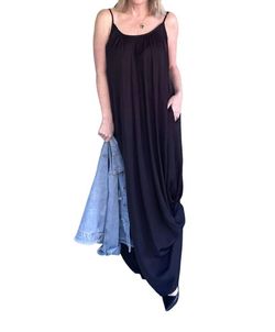 Style 1-3012389541-149 BOHOBLU Black Size 12 Free Shipping Polyester Floor Length Tall Height Straight Dress on Queenly