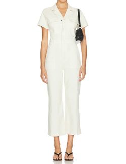 Style 1-341198143-149 PISTOLA White Size 12 High Neck Pockets Jumpsuit Dress on Queenly