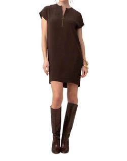 Style 1-3433052311-70 Trina Turk Brown Size 0 Mini Cocktail Dress on Queenly