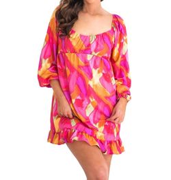 Style 1-3488811151-892 Peach Love Pink Size 8 Sleeves Print Summer Cocktail Dress on Queenly