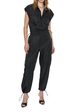 Style 1-3575732889-149 PISTOLA Black Size 12 Plus Size Pockets Polyester Jumpsuit Dress on Queenly