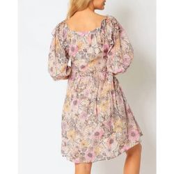 Style 1-3956513261-149 OLIVACEOUS Pink Size 12 Casual Floral Mini Cocktail Dress on Queenly