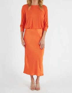 Style 1-4065584254-70 Michael Stars Orange Size 0 Long Sleeve Military Tall Height 1-4065584254-70 Straight Dress on Queenly