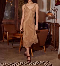 Style 1-4169218873-149 LUCY PARIS Brown Size 12 Free Shipping Jersey Cocktail Dress on Queenly