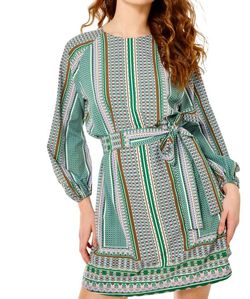 Style 1-624744965-70 Cartolina Nantucket Green Size 0 Tall Height Belt Keyhole Mini Cocktail Dress on Queenly