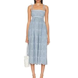Style 1-716453598-5 Ulla Johnson Blue Size 0 Fitted Straight Pockets Cocktail Dress on Queenly