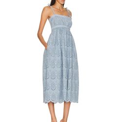 Style 1-716453598-98 Ulla Johnson Blue Size 10 Straight 1-716453598-98 Pockets Cocktail Dress on Queenly