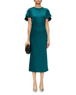 Style 1-77425465-649 Derek Lam 10 Crosby Green Size 2 Teal Tall Height Polyester Cocktail Dress on Queenly