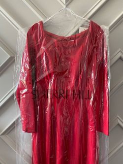 Sherri Hill Bright Red Size 10 Long Sleeve Mermaid Dress on Queenly