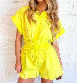 Style 1-1128929733-149 Idem Ditto Yellow Size 12 Jumpsuit Dress on Queenly