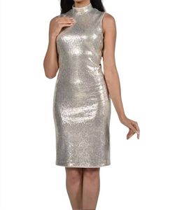 Style 1-1182868455-1901 Frank Lyman Gold Size 6 Free Shipping Fitted Cocktail Dress on Queenly