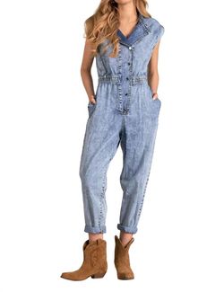 Style 1-1192599920-149 ELAN Blue Size 12 Tall Height Pockets Free Shipping Jumpsuit Dress on Queenly