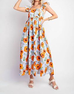 Style 1-1216847523-892 Easel Blue Size 8 Tall Height Square Neck Floral Cocktail Dress on Queenly