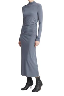 Style 1-1527188511-892 Vince Blue Size 8 Military Straight Dress on Queenly