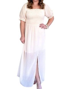 Style 1-1558068663-149 BOHOBLU Nude Size 12 Free Shipping Plus Size Sleeves Side slit Dress on Queenly