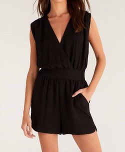 Style 1-1613114086-149 Z Supply Black Size 12 Plus Size V Neck Keyhole Jumpsuit Dress on Queenly