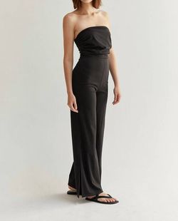 Style 1-188113051-74 CRESCENT Black Size 4 Polyester Spandex Floor Length Straight 1-188113051-74 Jumpsuit Dress on Queenly